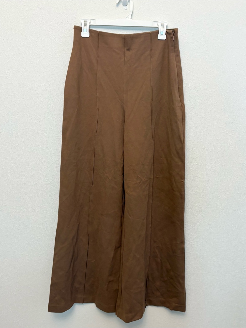 NWT Quince Ultra-Stretch Ponte Super Wide Leg Pant Women’s Size L Roasted Pecan